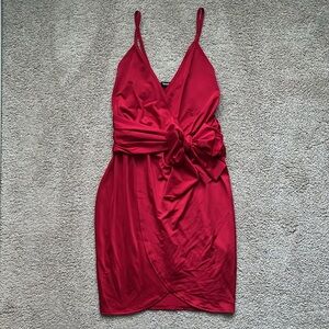 Red silk dress